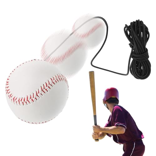 Generisch Baseball-Trainingshilfen, Baseball-Schwungtrainer - Softball Swing Trainer Übungsausrüstung - Elastische Saiten-Rückprall-Hüpfbälle, tragbare Softball-Schlaghilfen für Schlagmänner von Generisch