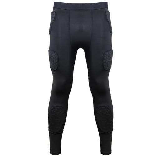 Generisch Basketball-Knieschützer | Dämpfende, gepolsterte Fußballhose mit 6 Wabenpolstern - Integrierte Herren-Leggings, schützende Torwarthose für Rundumschutz, Fußball, Basketball von Generisch