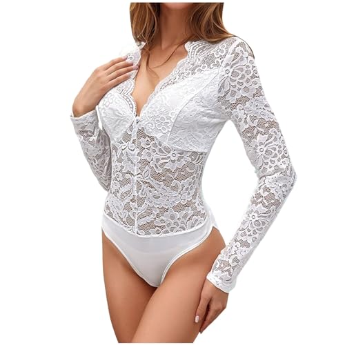 Generisch Bauch Weg Body Damen Eng, Skims Bodysuit Shapewear, Damenbody Schmaler Formende Overall Eleganter Flexibel Stringbody Langärmelige Top Oberteil Freizeit Bequem Unterhemd Frauen von Generisch