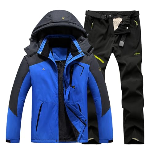 Generisch Befristetes Angebot Heute, Skianzug Herren 2 Teilig Set Winter Thermoanzug Wasserdicht Skibekleidung Snowboardjacke Warm Ski Anzug Thermo Overall Snowboard Set Schneeanzug Langlaufski Set von Generisch