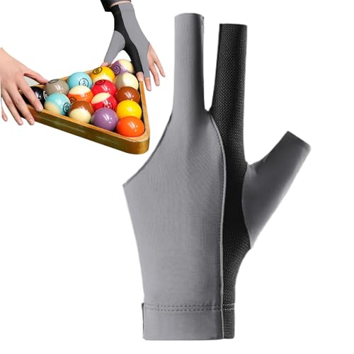 Generisch Billardhandschuhe, Poolhandschuh - 3-Finger-Billard-Queue, atmungsaktiver Handschuh, rutschfest,Elastischer, schnell trocknender professioneller Billard-Queue-Handschuh, für Billard-Zubehör von Generisch