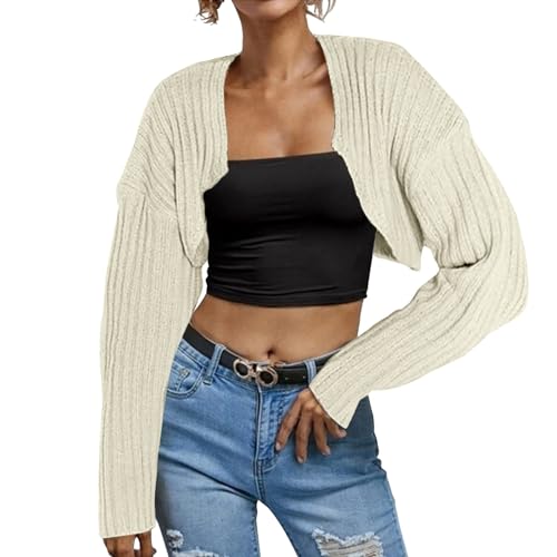 Generisch Bolero Damen Festlich Kleid Elegant Vorne Offen Kurze Strickjacke Langarm Solide Farbe Gerippt Stricken Shrug Pullover Bolero Tops Abendkleider Dirndl Jacke Jäckchen Damen Beige S Generisch Bolero Damen Festlich Kleid Elegant Vorne Offen Kurze Strickjacke Langarm Solide Farbe Gerippt Stricken Shrug Pullover Bolero Tops Abendkleider Dirndl Jacke Jäckchen Damen Beige S von Generisch