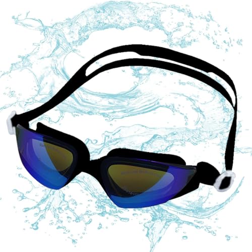 Generisch Bunte Schwimmbrille für Erwachsene, wasserdichte Schwimmbrille - Antibeschlagbrille,Klare, farbenfrohe, auslaufsichere Schwimmbrille für Männer, Frauen, Erwachsene und Jugendliche von Generisch