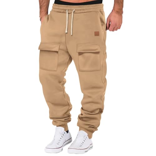 Generisch Cargo Jogginghose Herren Leggings Einfarbig Hosen Casual Multi-Pocket Herrenhose Baggy Fitness Herrenhose Motorradhose Wasserdicht Trainingshose Outdoor Freizeithose von Generisch