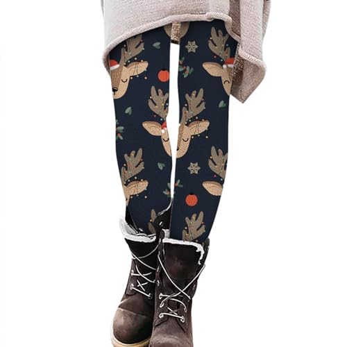 Generisch Damen Leggings Weihnachten High Waist Mit Muster Strumpfhose Thermo Festlich Weihnachtsleggings Weihnachtshose Sport Druck Freizeithosen Trainingshose Stretch Warme Fitnesshose Laufhose von Generisch