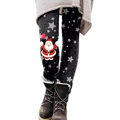 Generisch Damen Leggings Weihnachten High Waist Thermo Strumpfhose Festlich Mit Muster Weihnachtshose Weihnachtsleggings Elegante Stretch Laufhose Freizeithosen Sport Druck Fitnesshose Trainingshose von Generisch