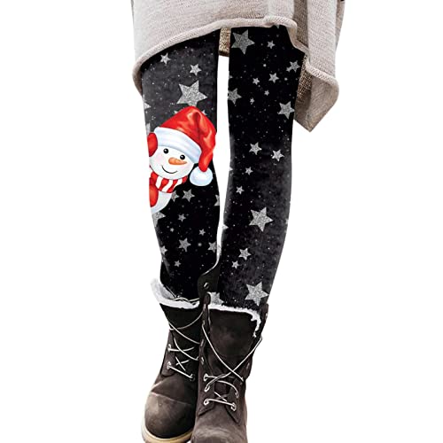 Generisch Damen Leggings Weihnachten High Waist Thermo Strumpfhose Festlich Mit Muster Weihnachtshose Weihnachtsleggings Elegante Stretch Laufhose Freizeithosen Sport Druck Fitnesshose Trainingshose von Generisch