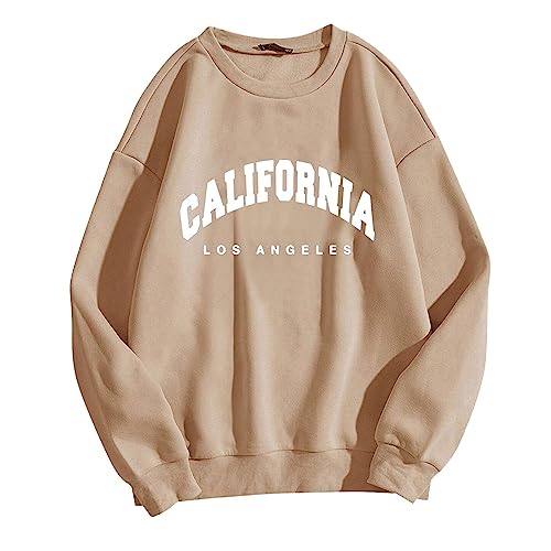 Generisch Damen Rundhals Sweatshirt Drucken Langarm Oberteile Casual Sport Streetwear Sweatshirts Ohne Kapuze Drucken Tops Frauen Mädchen Klamotten Locker Pulli Herbst Casual Kleidung Tops von Generisch