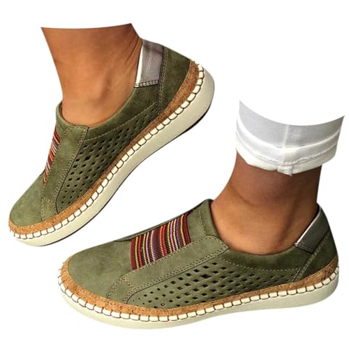 Generisch Damen Sneaker Mesh Schuhe Slip On Elegant - Breite Barfußschuhe Leichte Bequeme Atmungsaktiv rutschfeste Joggingschuhe Laufschuhe Turnschuhe Frauen Plateau Laufschuhe Outdoor Sportschuhe von Generisch