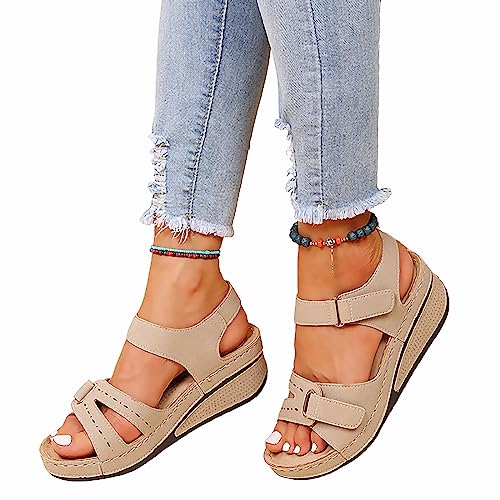 Generisch Damen-Sommersandalen, Bequeme und lässige Outdoor-Sportsandalen, Damen-Wanderschuhe mit Fußgewölbeunterstützung, Plateau-Watschuhe von Generisch