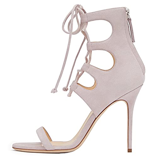 Generisch Damenmode Rosa 13CM Stilettos Gladiator Sandalen Stripper Nachtclub Ballkleid Formelle Pumps Schuhe Größe 34-46 von Generisch