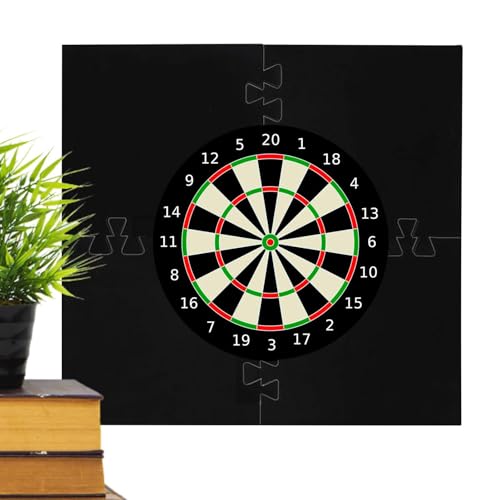 Generisch Dart-Wandschutz,Dartboard-Wandschutz - 4 Stück gespleißte quadratische Dartscheiben-Rückwand-Wandverkleidung | Stabile Umrandung für 18-Zoll-Dartboard, Wandschutz von Generisch