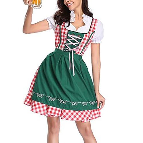 Generisch Dirndl Lang Damen Oktoberfest Spitzen Stilvolle Kurz Trachtenrock Trachtenkleid Drucken Dirndlbluse Lässiges Elegant Dirndl Dirndlschürze Niedlich Kleid für Damen von Generisch