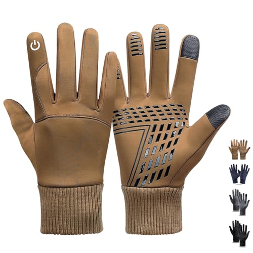 Generisch Dodorado-Handschuhe, Dodorado-Winterhandschuhe, Touchscreen-Handschuhe, Premium-Thermohandschuhe, Winterhandschuhe Damen Herren wasserdicht (Khaki, L) von Generisch