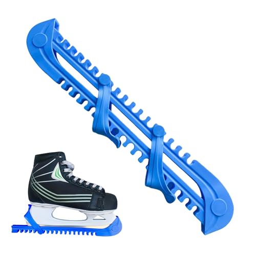 Generisch Eishockey-Schlittschuh-Schutz – Rutschfester Kufenschutz Mit Einstellschnalle, Rillen-Design, Hockey-Schlittschuhe, Eiskunstlauf-Zubehör – Blau von Generisch