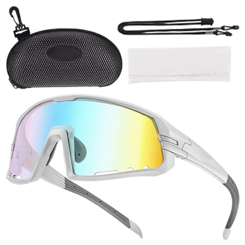 Generisch Fahrrad-Sonnenbrillen,Herren-Fahrradbrillen,Fahrradbrillen für Damen - Sport-Sonnenbrille mit UV-Schutz, farbwechselnde Fahrradbrille für Outdoor-Radfahren und Laufen von Generisch