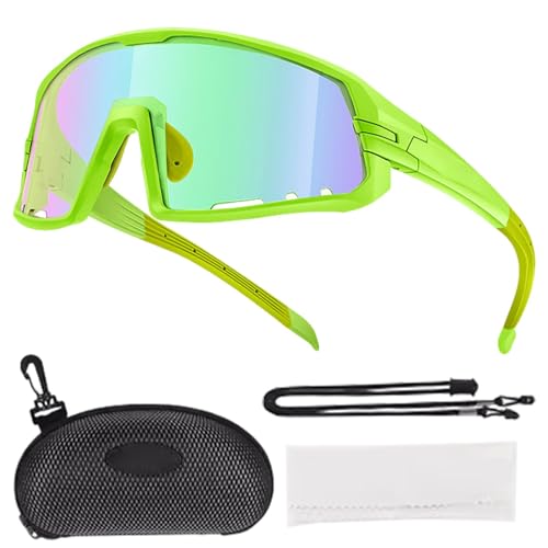 Generisch Fahrradbrillen für Herren,Fahrradbrillen | Winddichte Brille,UV-Schutz-Fahrradbrille mit farbwechselnden Gläsern, Sport-Sonnenbrille für Damen und Herren zum Laufen von Generisch