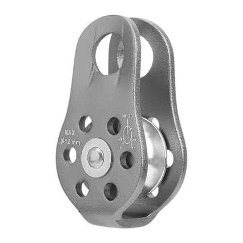 Generisch Felswand-Kletterrolle, Rettungsrolle | Aluminium-Kletterrolle | 20KN Single Sheave Fixed Eye Rock Rope Pulley, Outdoor-Survival-Tool zum Klettern für Höhenüberquerungen von Generisch