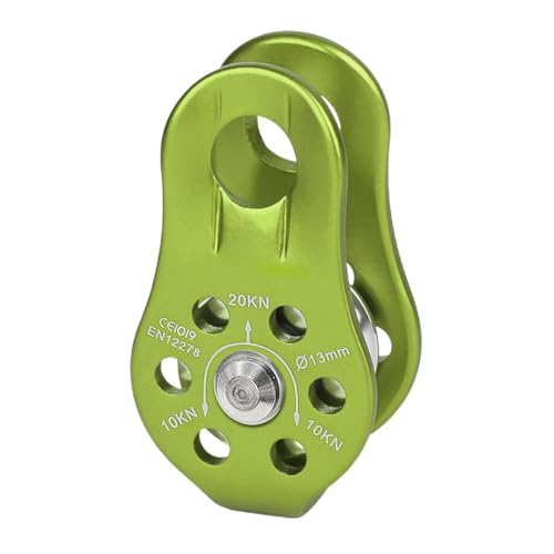 Generisch Felswand-Kletterrolle, Rettungsrolle | Aluminium-Rettungsrolle,20KN Single Sheave Fixed Eye Rock Rope Pulley, Outdoor-Survival-Tool zum Klettern für Höhenüberquerungen von Generisch