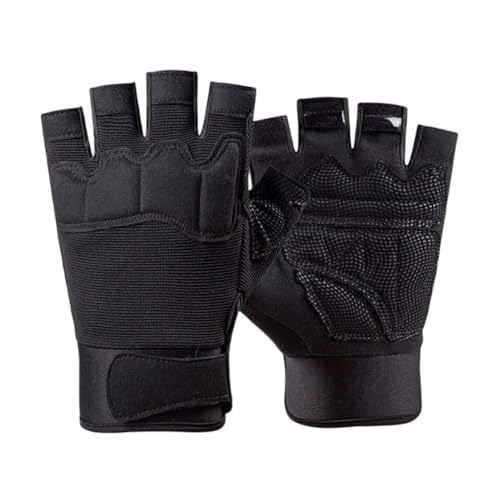 Generisch Fingerlose Handschuhe Halbfinger -Wanderhandschuhe Fäustlinge zum Fahrradfahren 1pair schwarz XL von Generisch