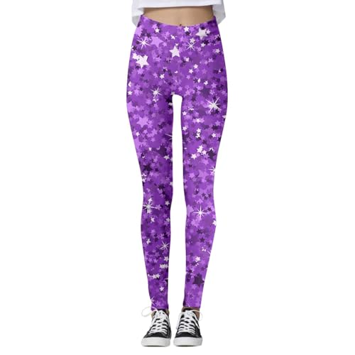 Generisch Fitness-Leggings Für Damen Einfarbig Glitzer Strumpfhose Streetwear Yogahosen Pailletten Yoga-Hose Hüftlifting-Fitness Karneval Druck Sport Lang Elegant Yoga Pants von Generisch