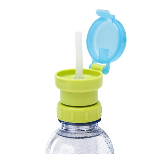 Generisch Flaschenabdeckung mit Strohhalm, Wasserflaschenverschluss für Kinder, Auslaufsichere Wasserflasche für Kinder, drehbare Abdeckkappe, tragbare Saft-Soda-Wasserflaschenkappen mit Strohhalm von Generisch