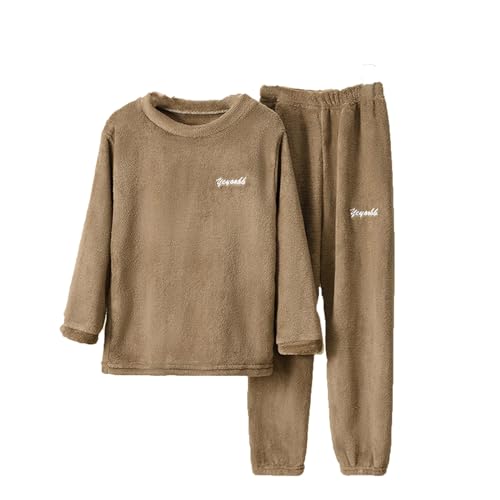 Generisch Flauschige Schlafanzug Kinder Jungen Mädchen Schlafanzüge Warme Fleece Pyjama Set Kleinkind Langarm Kinder Hausanzug Nachtwäsche Mit Lange Oberteile Und Hosen Lose von Generisch