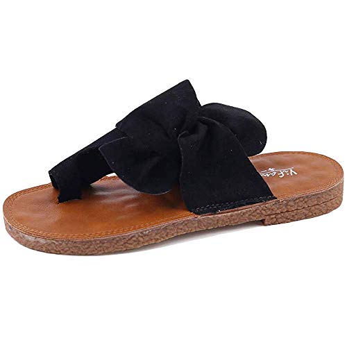 Generisch Frauen Splint Bunion Correction Sandalen Schuhe Sommer Strand Outdoor Bowknot Wild Hausschuhe, für Freundinnen und Mutter,Black-37 von Generisch