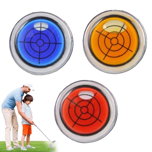 Generisch Golf Trainer-Golf Ball Marker Round Cap Clip Mark with Level Function, Golf Ball Marker Level,Golf Ball Marker Hat Clip,Golf Hat Clip Ball Marker,Golf Ball Marker with Level (3pcs-C) von Generisch