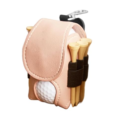 Generisch Golfball-Hüfttasche, Golf-Hüfttasche,Kleine Golfball-Aufbewahrungstasche aus Leder mit Gürtelclip - Kleine Golfball-Organizer-Tasche mit sicherem Verschluss für Golf, Golf-Tee von Generisch