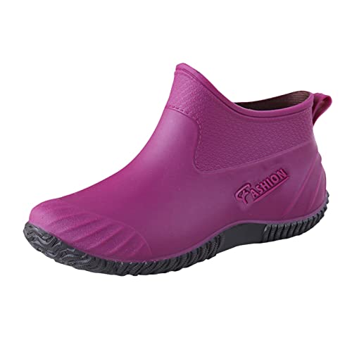 Generisch Gummistiefel Damen Kurz Wasserdicht Gleitfest Anti-Rutsch Regenstiefeletten Gartenstiefel Leicht Bequem Fashionable Regenschuhe Stiefel Atmungsaktiv Fahrrad Elegant Reitschuhe Gr.37-40 von Generisch