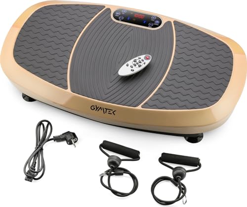 Generisch Gymtek Vibrationsplatte 3D mit Dual-Motor und Bluetooth - Rüttelplatte Sport für Zuhause - Vibrationsmatte für Fettverbrennung und Muskelaufbau (Gold) von Generisch