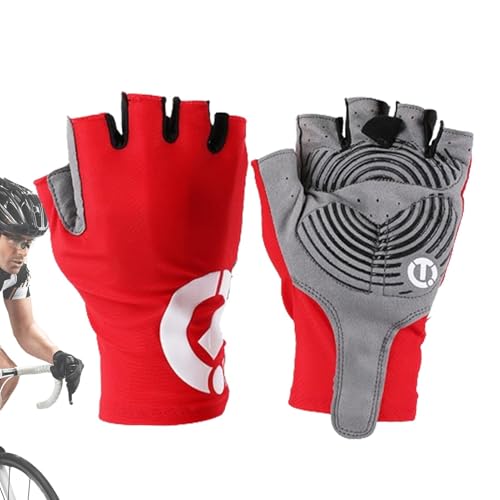 Generisch Halbfinger-Handschuhe für Herren, Fahrradhandschuhe für Damen - Fahrrad-Reithandschuhe atmungsaktiv - Anti-Cocooning-Dämpfungs-Mountainbike-Handschuhe. rutschfest, schweißabsorbierend von Generisch