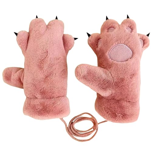 Generisch Handschuhe Damen Winter Winddichte Fahrradhandschuhe Süße Plusch Niedliche Cartoon Warme Flauschig Thermohandschuhe Outdoorhandschuh Fingerhandschuhe Outdoor Sport von Generisch