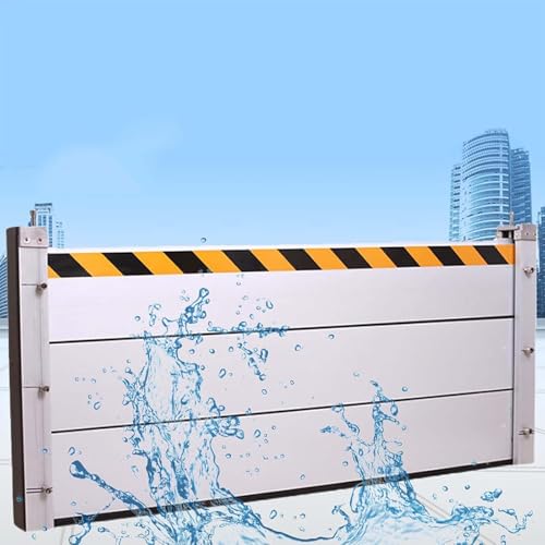 Generisch Hochwasserschutz Barriere Mobiler Hochwasserschutz Aluminium Dammbalken Hochwassersperre Wasserabweiser Einfache Montage Und Demontage Geeignet Für Unterführungen Fabrik,Silber,100 * 60cm von Generisch