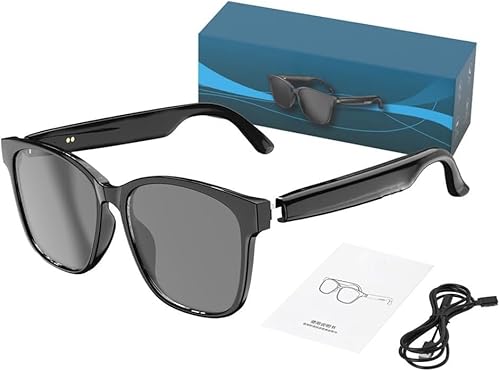 Generisch Intelligente Brille Und Kopfhörer Für Simultandolmetschen, KI-Übersetzerbrille, 3-in-1-Sprachübersetzerbrille, Perfekt Für Reisen, Geschäft Und Studium,Black von Generisch