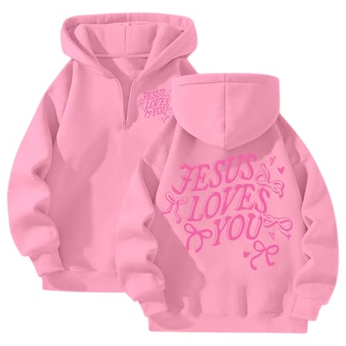 Generisch Jesus Love You Damen Hoodie Fleece Fleecepullover Fleecejacke mit Kapuze Kapuzenpullover Hoodie Sweatjacke Damen Mit Kapuze Langarm Herbst Winter Sweatshirt Top Pullover von Generisch