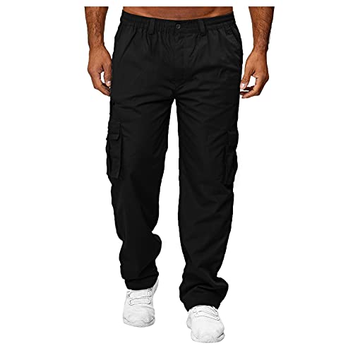 Generisch Jogginghose Herren Trainingshose Warm Sporthose Slim Fit Jogger Cargohose Outdoor Fitness Sweatpants Lounge Baggy Herrenhosen Freizeithose Lange Taschenhose von Generisch