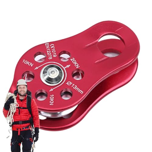 Generisch Kletterrolle, Kletter-Sicherheitsrolle,Abseilrolle aus Aluminium | 20KN Single Sheave Fixed Eye Rock Rope Pulley, Outdoor-Survival-Tool zum Klettern für Höhenüberquerungen von Generisch