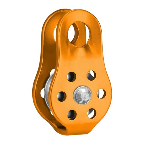 Generisch Kletterrolle, Kletter-Sicherheitsrolle - Aluminium-Rettungsrolle | 20KN Single Sheave Fixed Eye Rock Rope Pulley, Outdoor-Survival-Tool zum Klettern für Höhenüberquerungen von Generisch