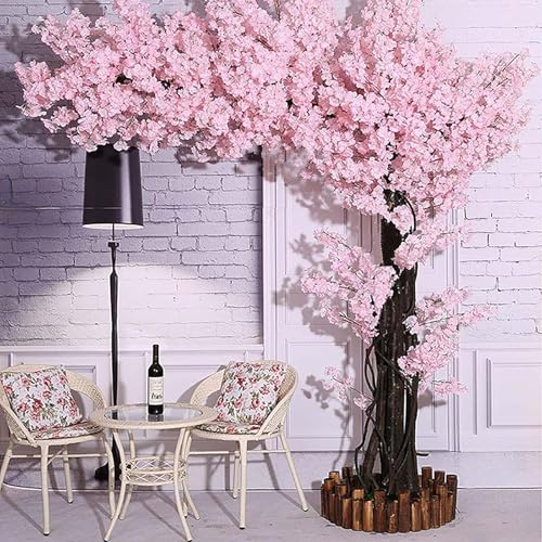 Generisch Künstliche Kirschblütenbäume Hellrosa Bogen Rosa Gefälschte Sakura Blume Wunschbaum Indoor Outdoor Home Office Party Seidenblume Baum Zuhause Einkaufszentrum Dekor,A,300x300cm von Generisch