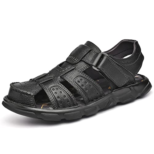 Generisch Leichte Herren-Sandalen aus Leder, Freizeitschuhe aus Leder, Herren-Sandalen, Sommer-Herren-Sneaker, atmungsaktiv, für drinnen und draußen von Generisch