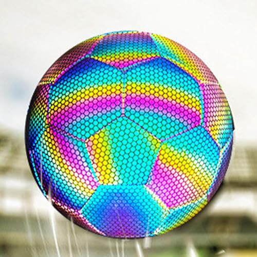 Generisch Leuchtender Fußball Größe 4, Heller Fußball, Im Dunkeln Leuchtender Fußball, Reflektierender Fußball, Heller Fußball Leuchtender Ball, Holografischer Fußball Für Kinder Erwachsene Outdoor von Generisch