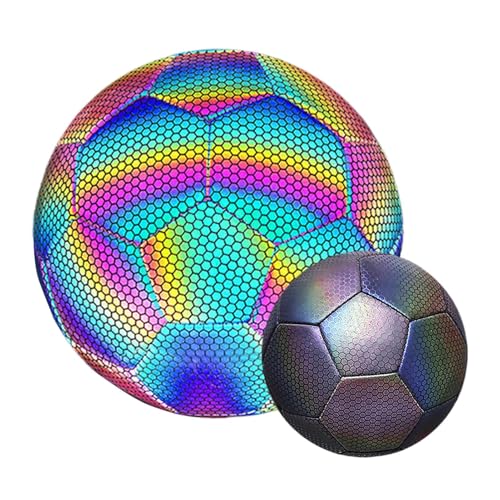 Generisch Leuchtender Fußball Größe 5, Heller Fußball, Im Dunkeln Leuchtender Fußball, Reflektierender Fußball, Heller Fußball Leuchtender Ball, Holografischer Fußball Für Kinder Erwachsene Outdoor von Generisch