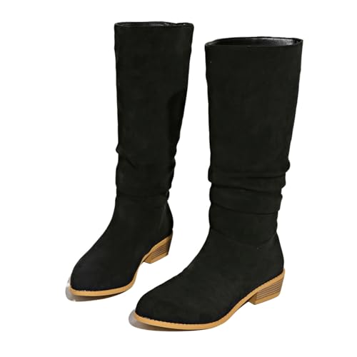 Generisch Meine Bestellungen Anzeigen, Stiefel Weiter Schaft Damen Rot Wildlederstiefel Flach Stiefel Weiter Schaft XXL Weitschaftstiefel Weite H Elegant Langschaftstiefel Stretch Schlupfstiefel von Generisch