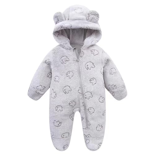 Generisch Neugeborene Baby Kapuze Strampler Winter Wärmer Pullover Unisex Baby Romper Verdickte Schneeanzug Overall Langarm Kapuze Strampler Fleece Babykleidung Cute Stitch Kostüm Kinder von Generisch