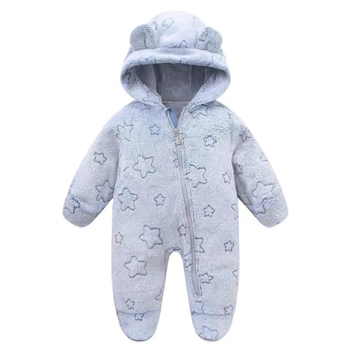 Generisch Neugeborene Baby Kapuze Strampler Winter Wärmer Pullover Unisex Baby Romper Verdickte Schneeanzug Overall Langarm Kapuze Strampler Fleece Babykleidung Cute Stitch Kostüm Kinder von Generisch