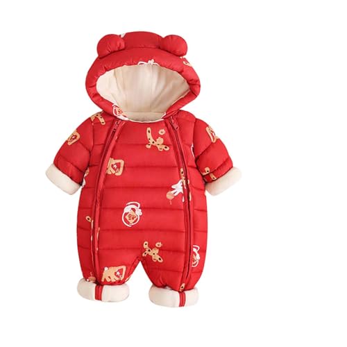 Generisch Neugeborene Baby Mädchen Jungen Kleidung Langarm Schneeanzug Overall Pullover Verdickte Unisex Baby Romper Winter Wärmer Stitch Kostüm Kinder Fleece Overall Mantel Cute EIN Stück Hoodie von Generisch