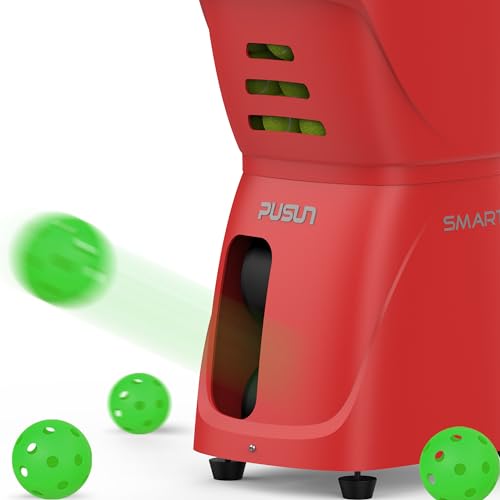 Generisch PP-Smart Pickleball-Maschine: Intelligente Programmierung, über 80 Bälle, 4-6 Stunden Batterielaufzeit, externer Akku – Ihr zuverlässiger Partner für Anfängertraining. (Rot) von Generisch
