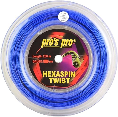Generisch PROS PRO Hexaspin Twist Tennissaite - 200m Rolle - 1.25mm - Blau von Generisch